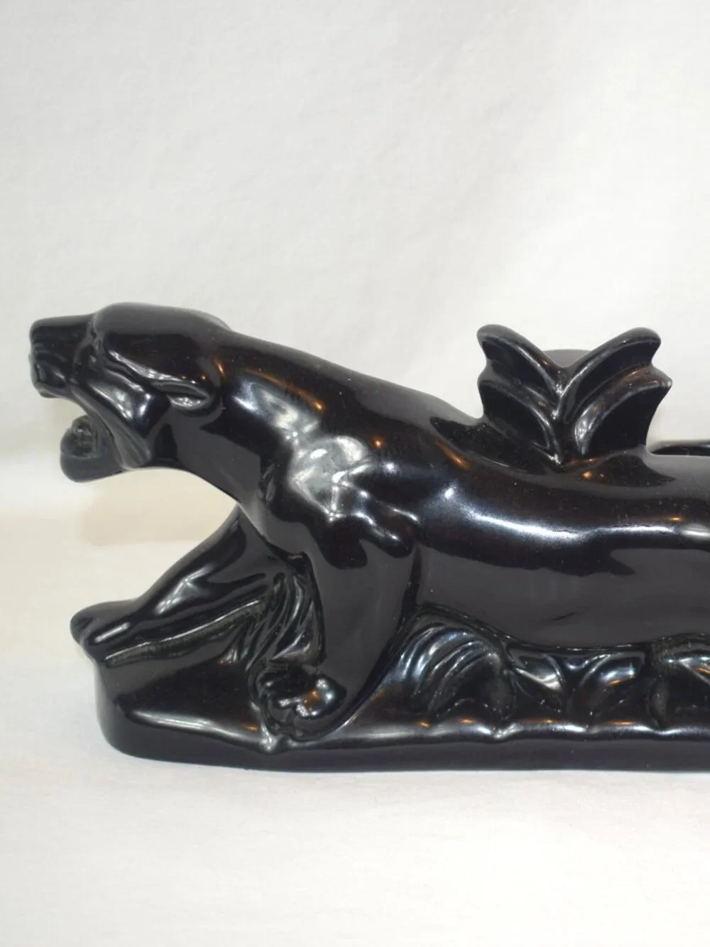 Vintage Ceramic Black Panther TV Lamp